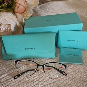 Tiffany & Co. Black and Rose Gold Women's Glasses